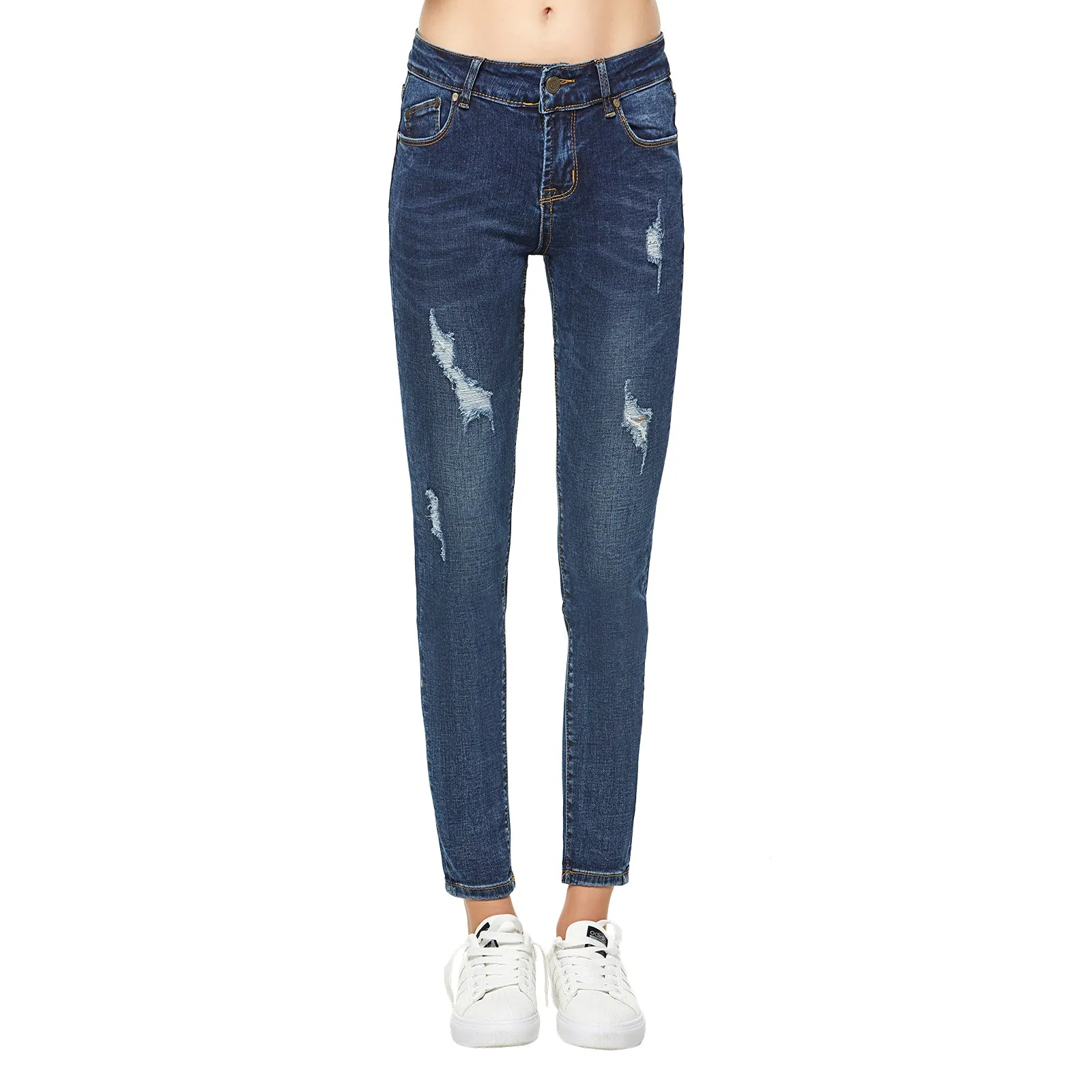 Slim Ripped Jeans-Black and Blue