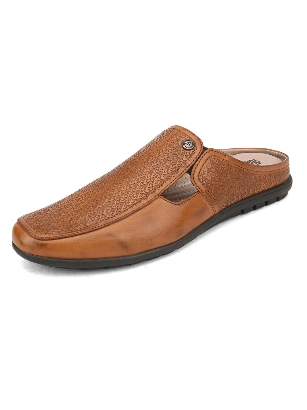 Solid Tan Ethnic mules for men