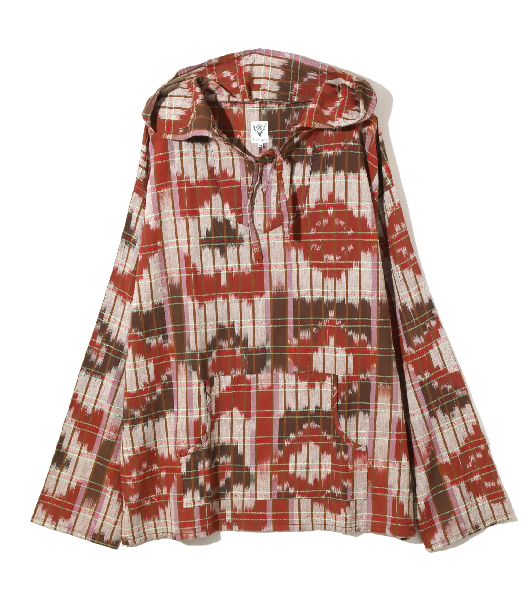 South2 West8 Mexican Parka - Ikat / Fine Pattern - Brick / Beige