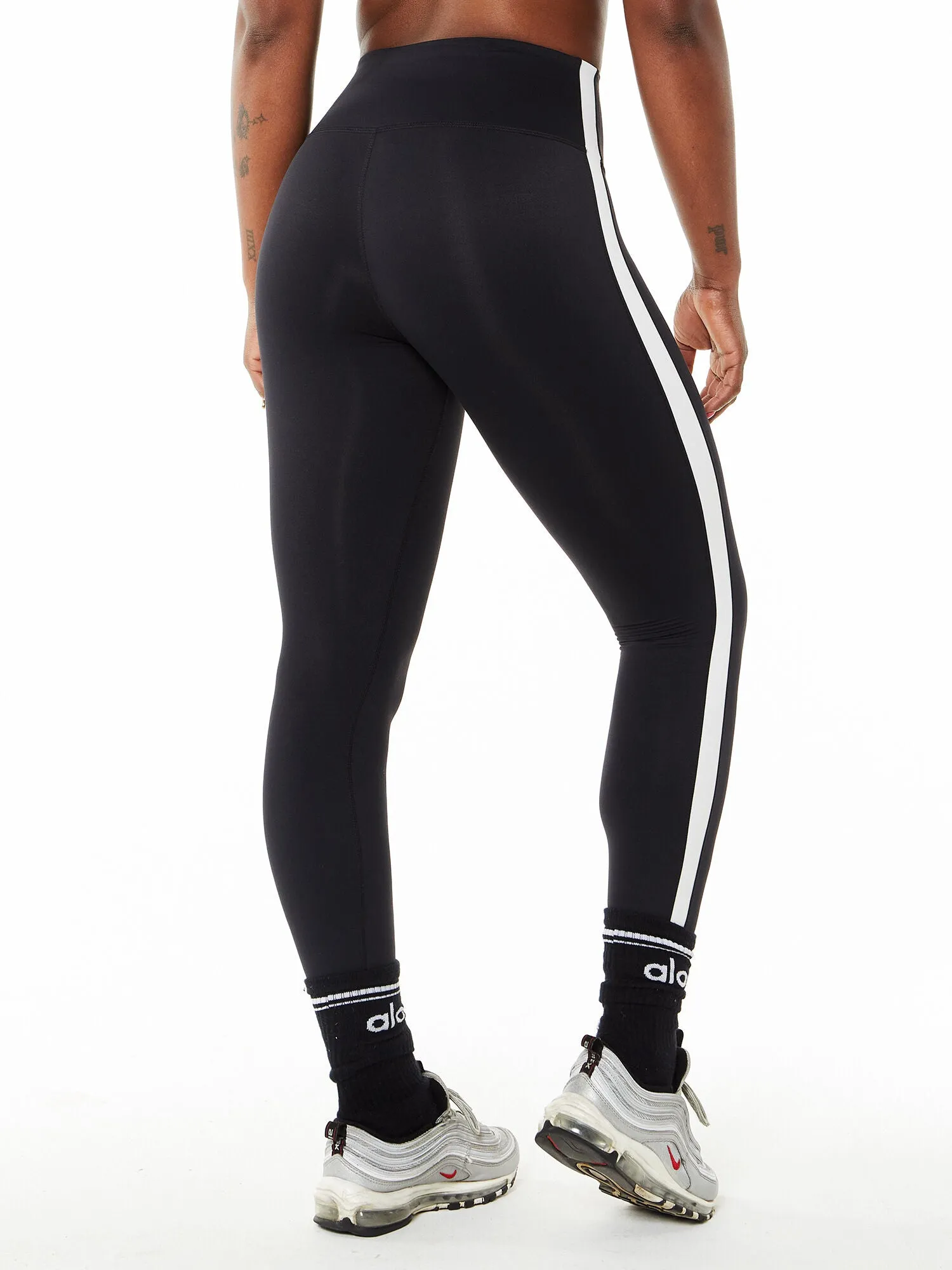 SPLITS59 | Clare High Waist Rigor 7/8 Legging | Black/White