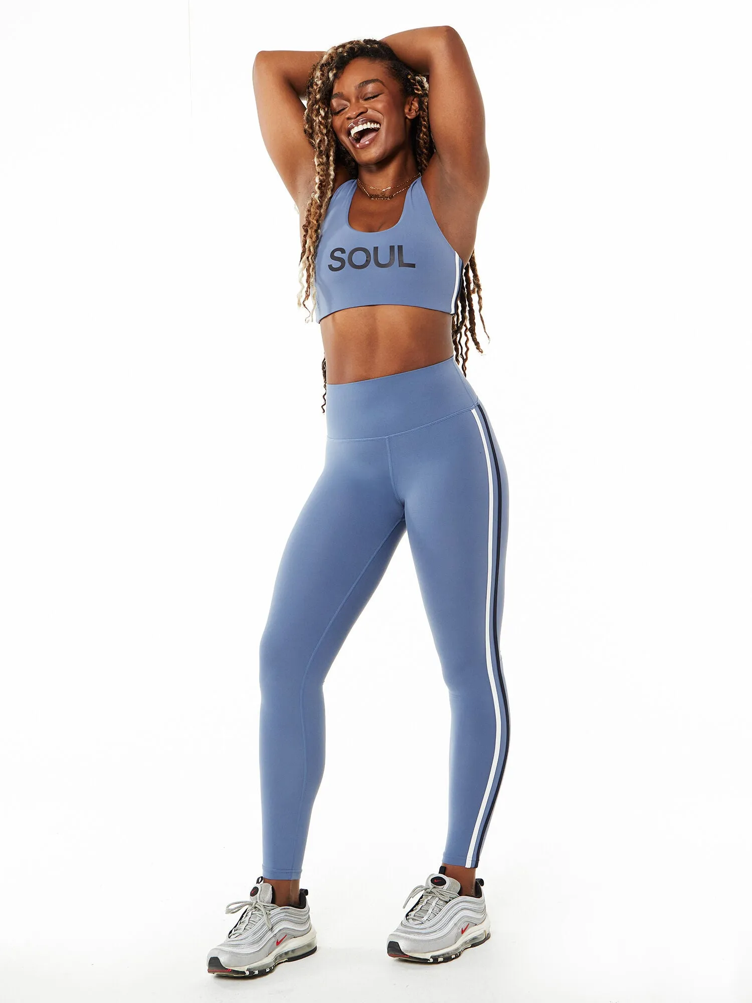 SPLITS59 | Ella Highwaist Airweight 7/8 Legging | Blue Steel