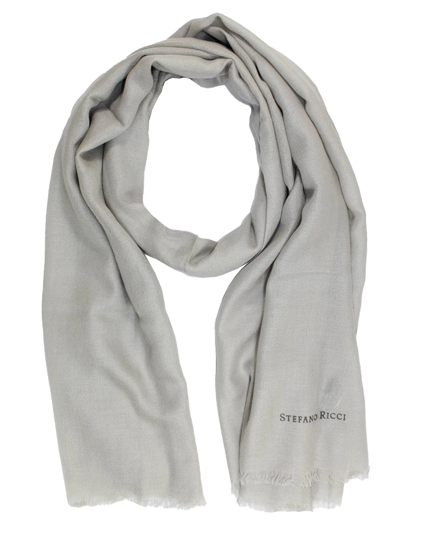 Stefano Ricci Scarf Light Gray - Luxury Cashmere Silk Shawl