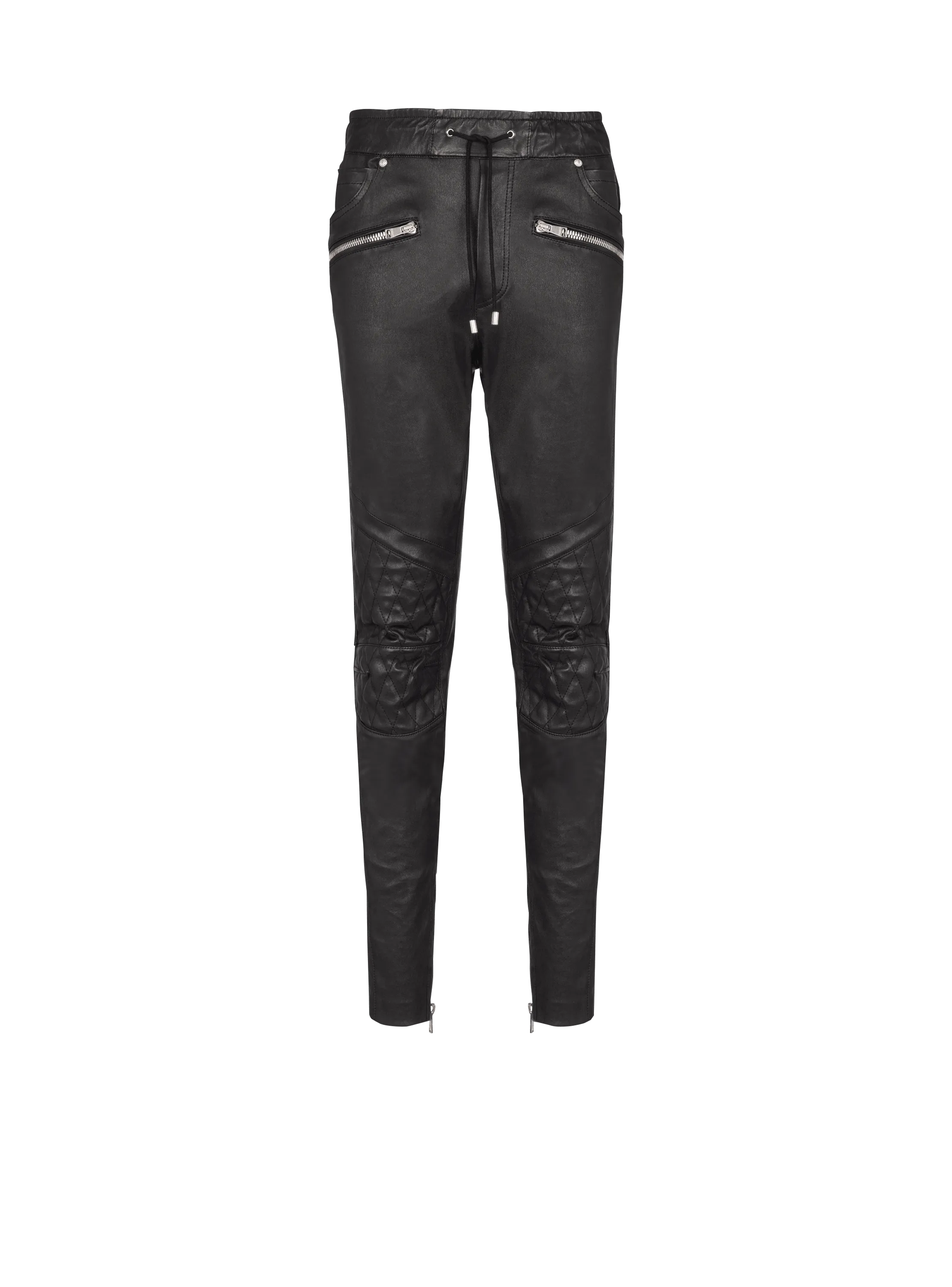 Stretch leather trousers