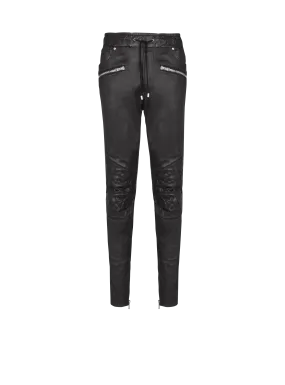 Stretch leather trousers