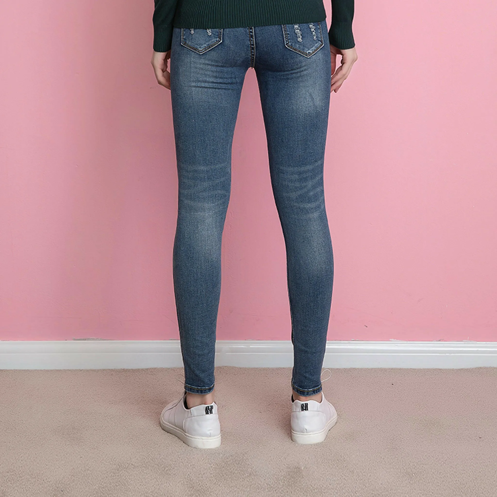 Stretch Skinny Ripped Jeans