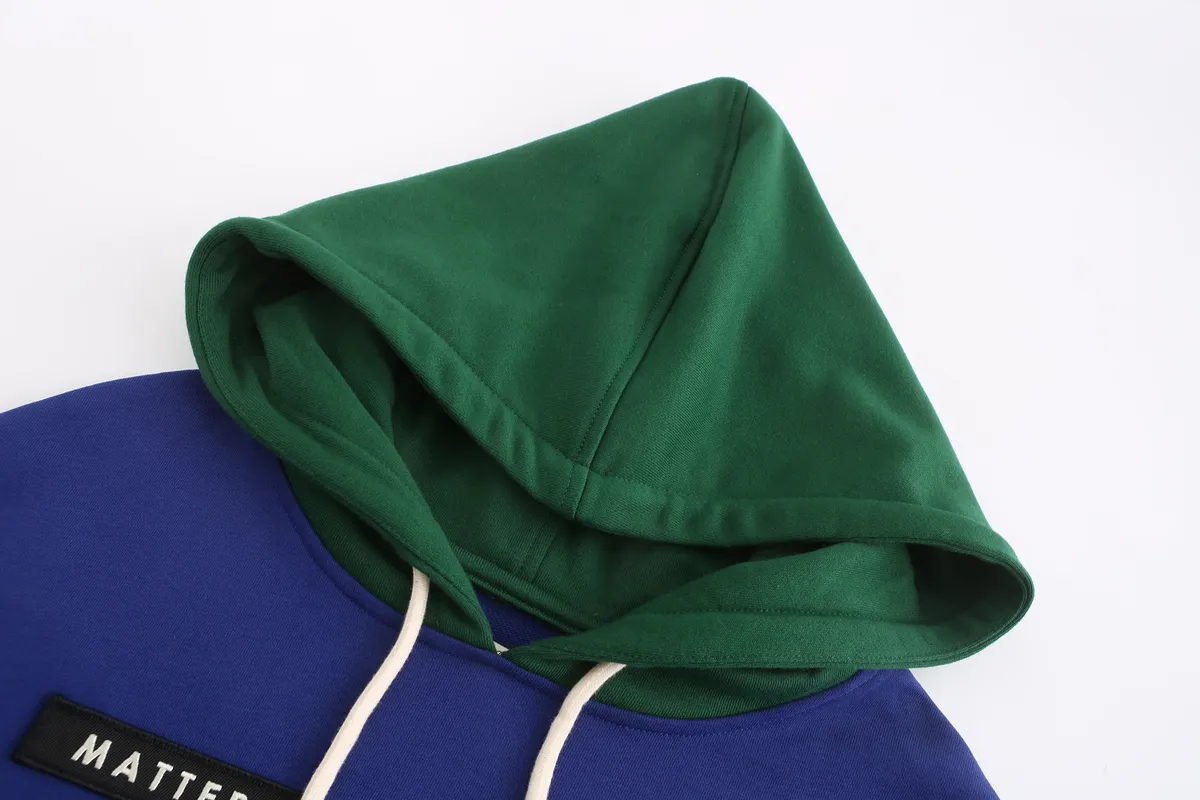 Subdue Colour-block Hoodies - Electric Blue