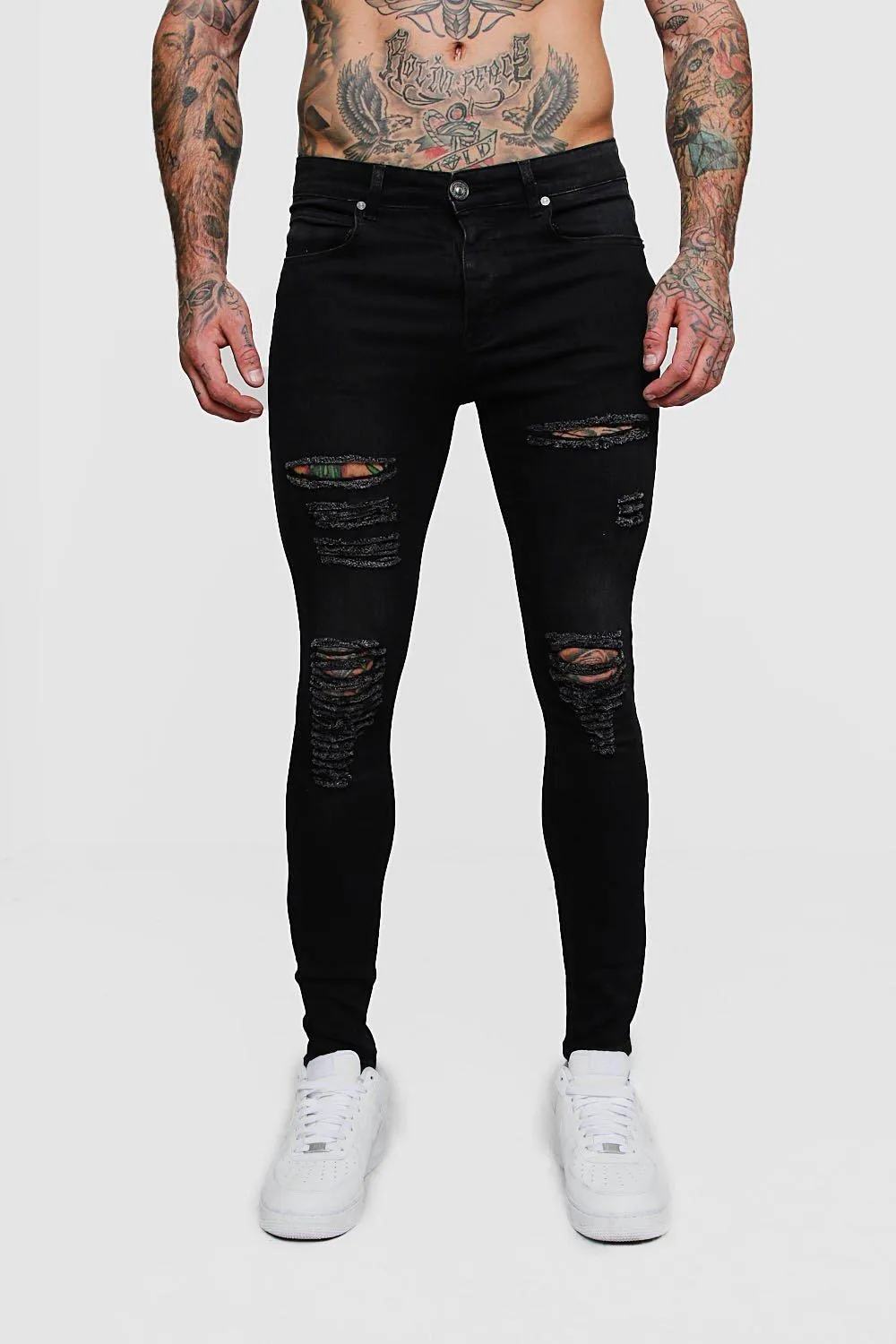 Super Skinny Jeans With All Over Rips