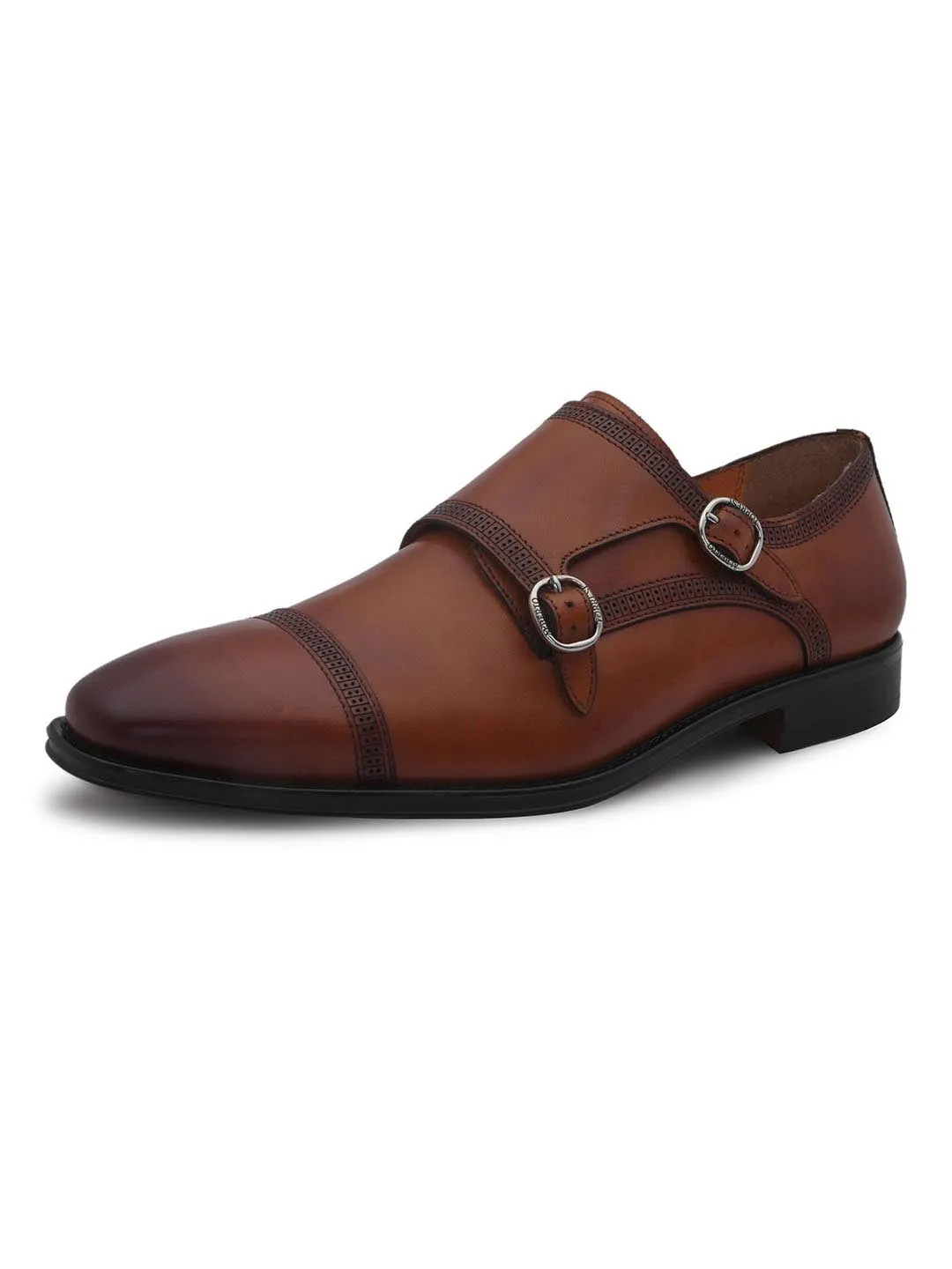 Tan Leather Slip On Shoes For Men