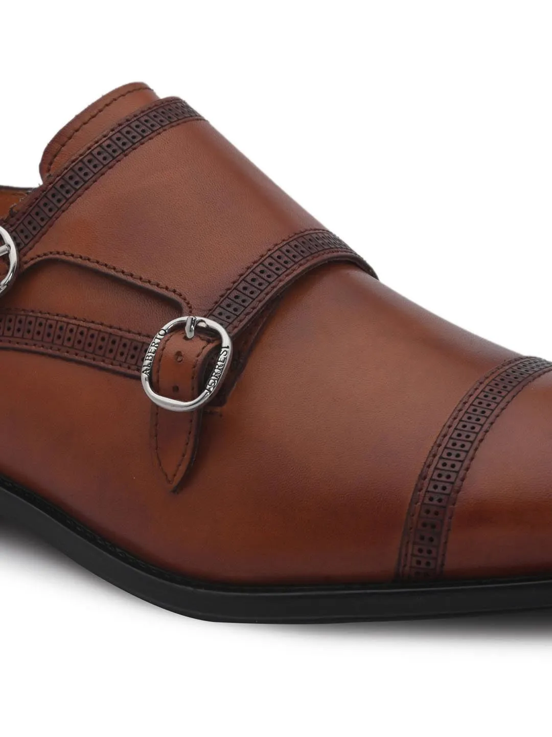 Tan Leather Slip On Shoes For Men