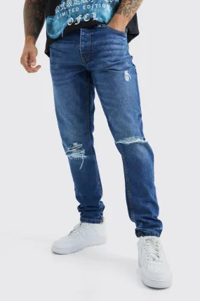 Tapered Rigid Ripped Jeans