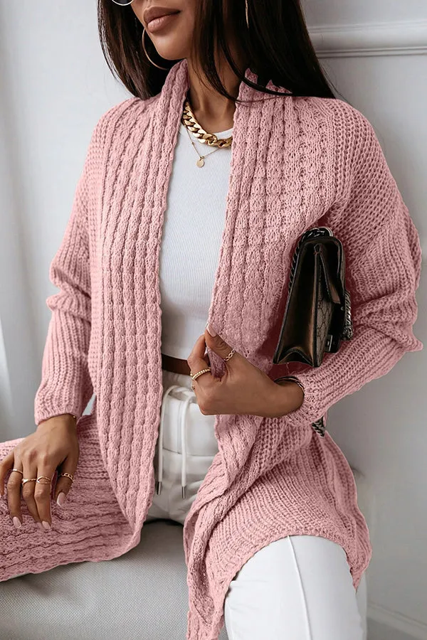 Tired of Waiting Cable Neck Knit Cardigans