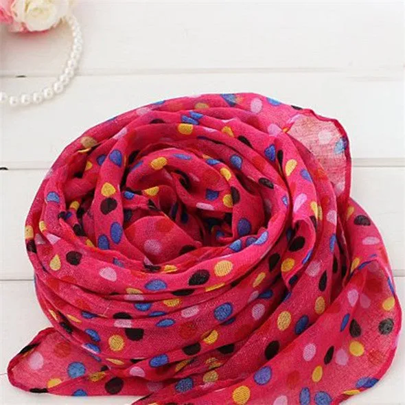 Toddlers Kids Girls Scarf Voile Dots Scarves Shawls Wrap Candy Neckerchief SM6