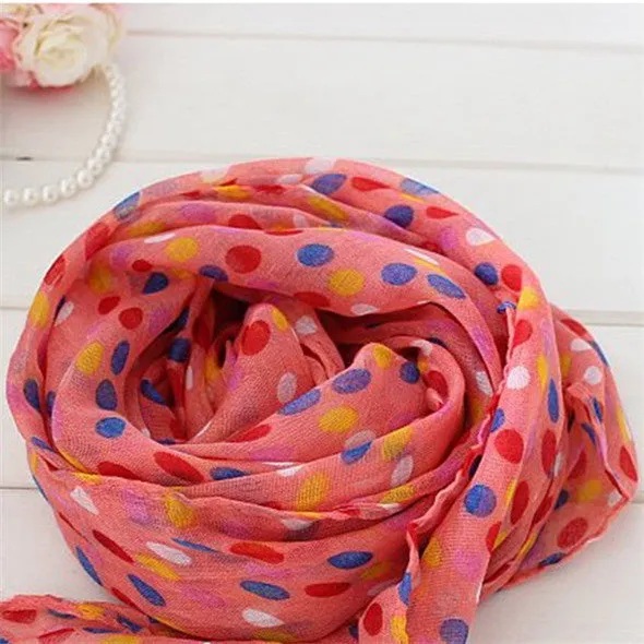 Toddlers Kids Girls Scarf Voile Dots Scarves Shawls Wrap Candy Neckerchief SM6