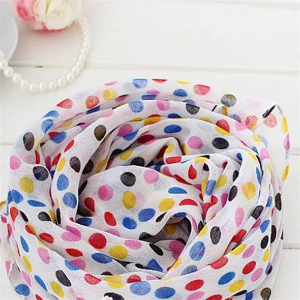 Toddlers Kids Girls Scarf Voile Dots Scarves Shawls Wrap Candy Neckerchief SM6