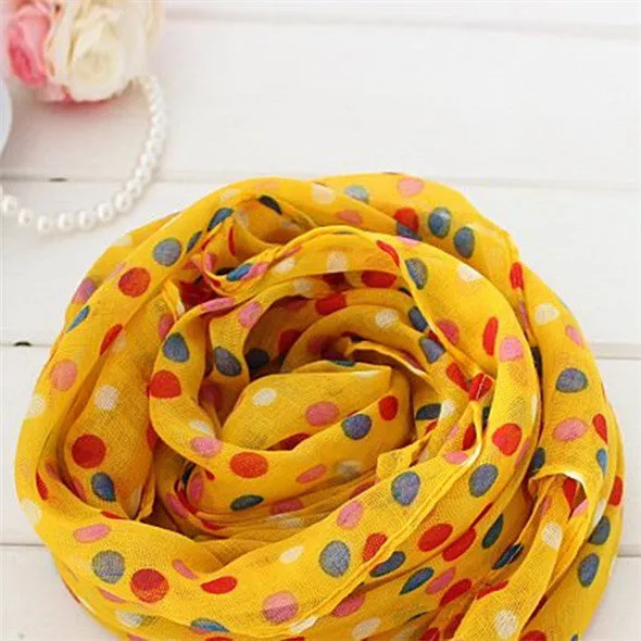 Toddlers Kids Girls Scarf Voile Dots Scarves Shawls Wrap Candy Neckerchief SM6