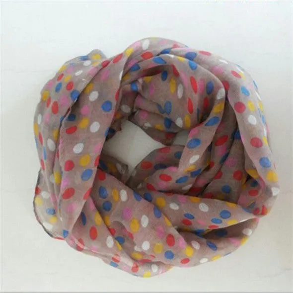 Toddlers Kids Girls Scarf Voile Dots Scarves Shawls Wrap Candy Neckerchief SM6