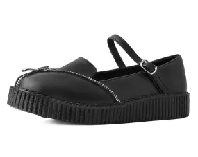 TUK-F3174L Black Zipper Viva Low Mary Jane