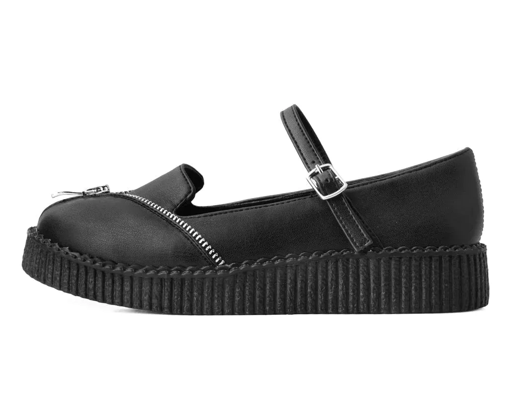 TUK-F3174L Black Zipper Viva Low Mary Jane