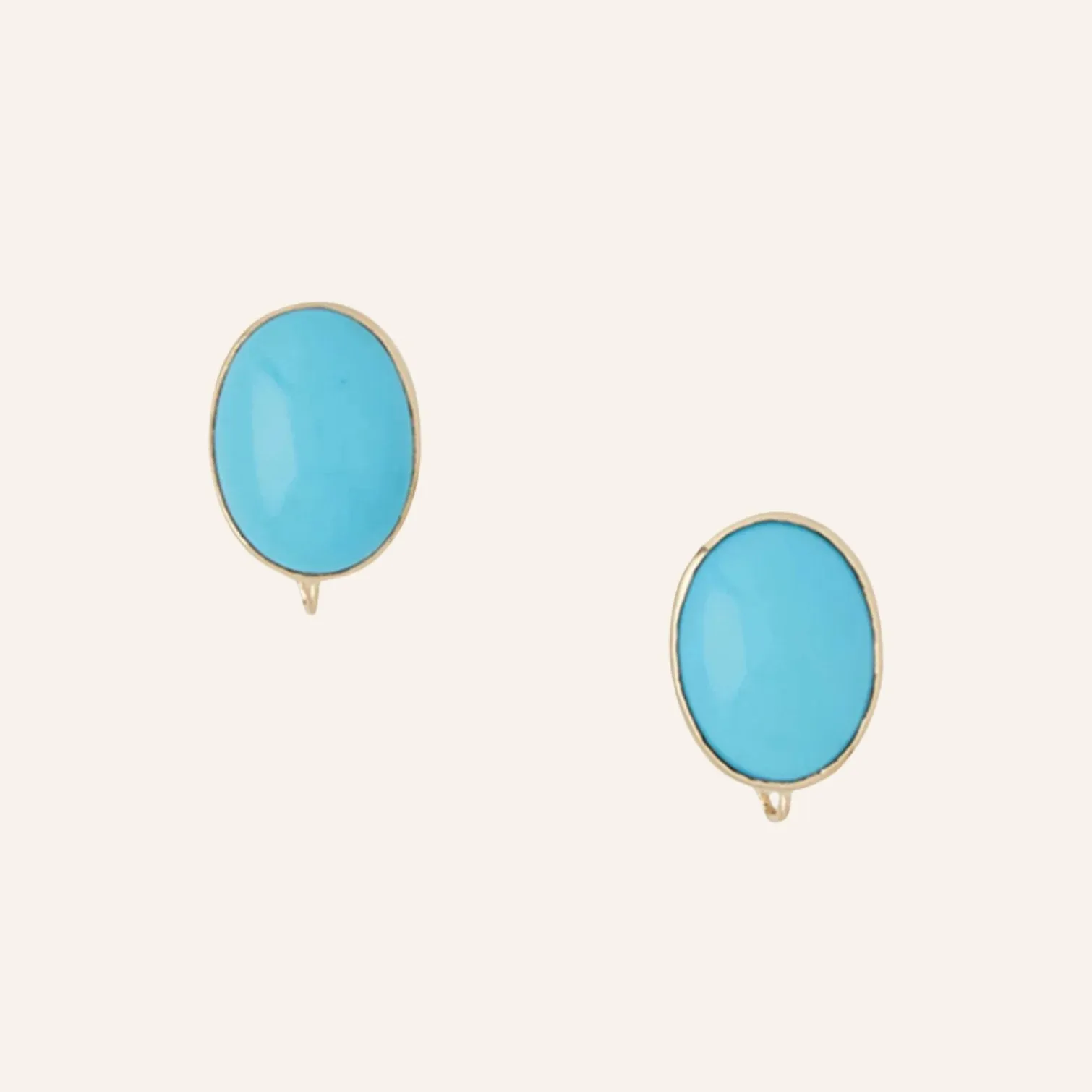 Turquoise Oval Cabochon Earrings