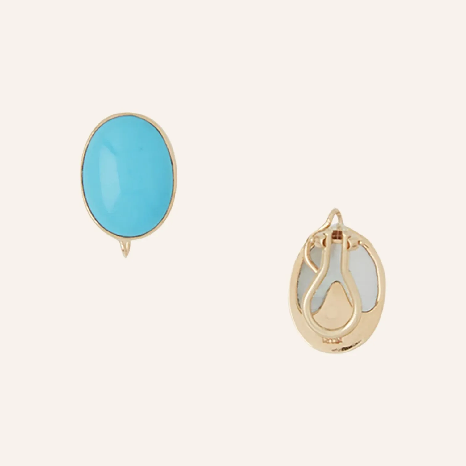 Turquoise Oval Cabochon Earrings