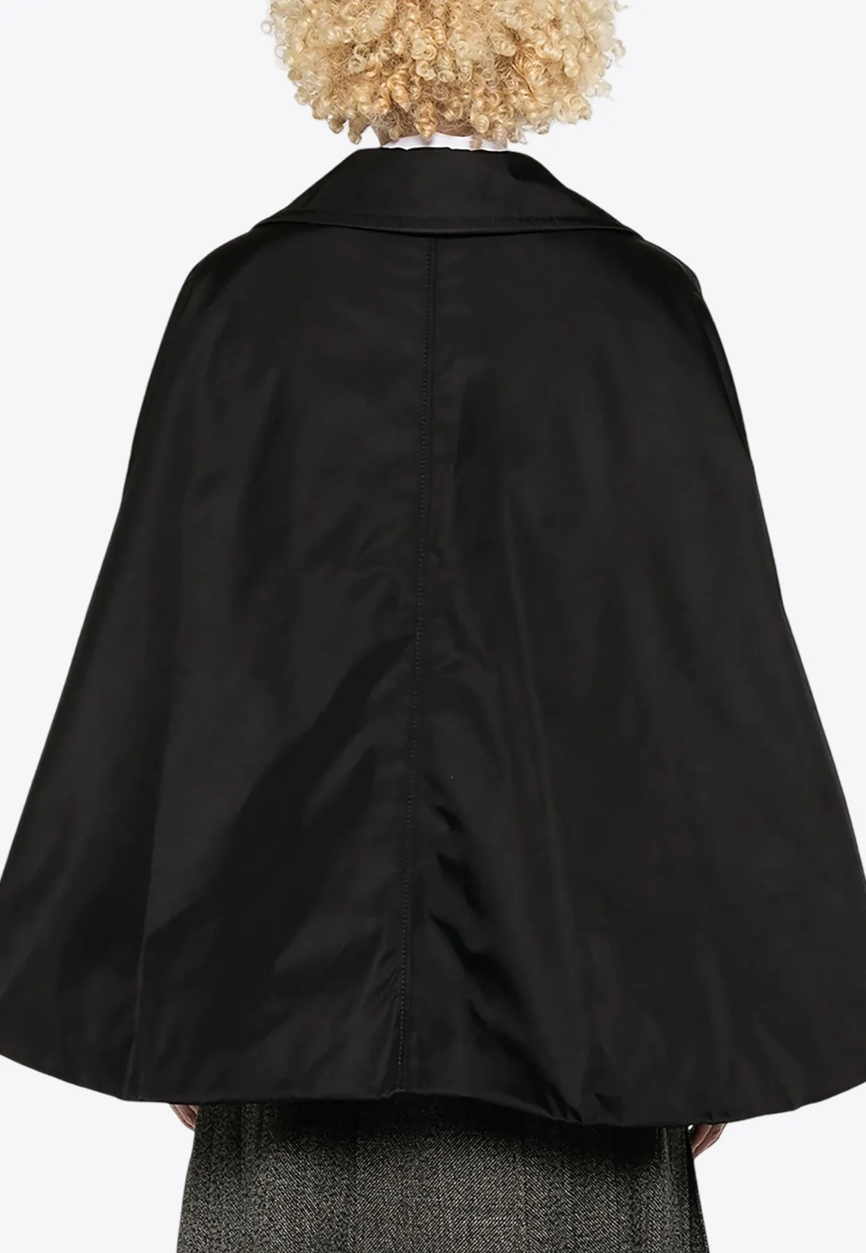 Twill Single-Breasted Cape Coat