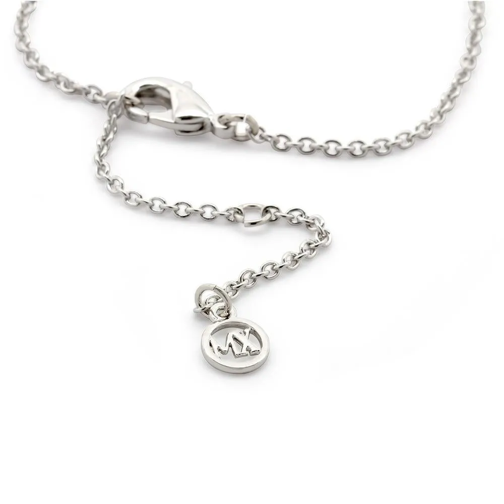 Two Tone Necklace Round Pave Initial - T