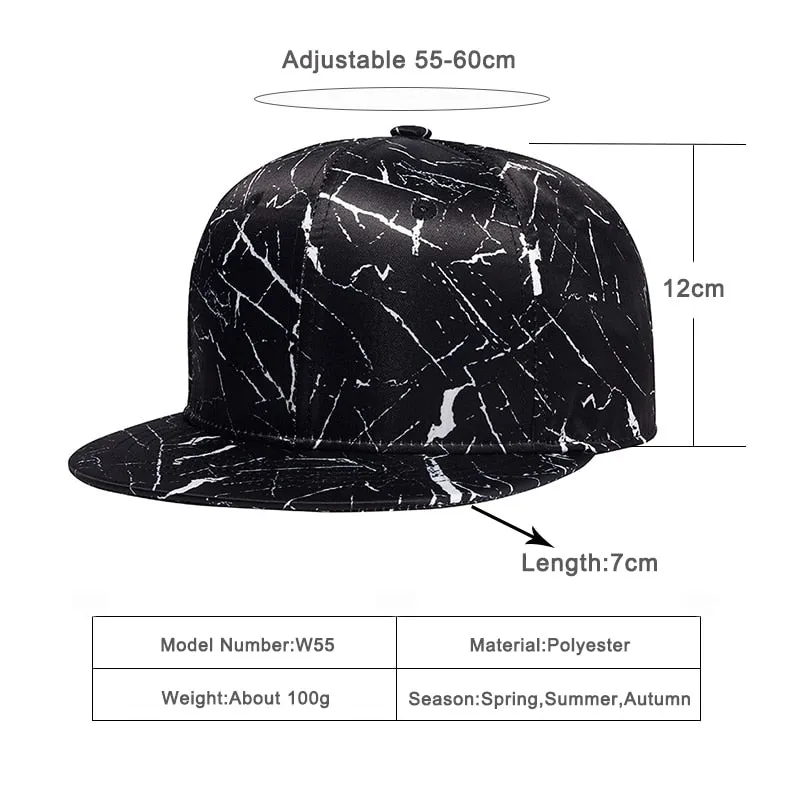 Unisex Polyester Casual Flat peak Snapback Straight Flap Baseball Hat