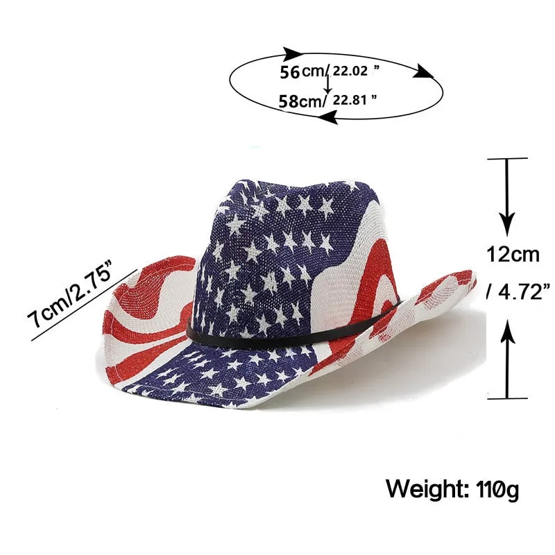 Unisex Summer Outdoor Paper Straw Wide Brim Western Cowboy Hat