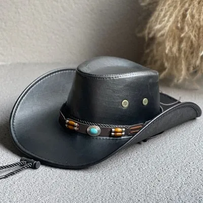 Unisex Vintage Western Style Solid Pattern Cowboy Panama Jazz Cap