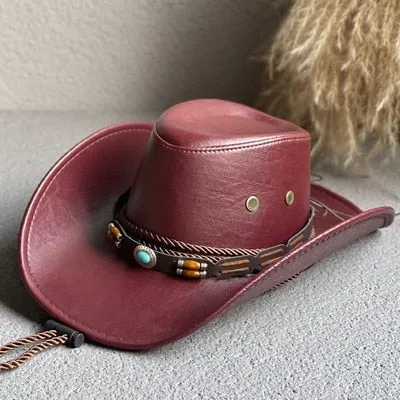 Unisex Vintage Western Style Solid Pattern Cowboy Panama Jazz Cap