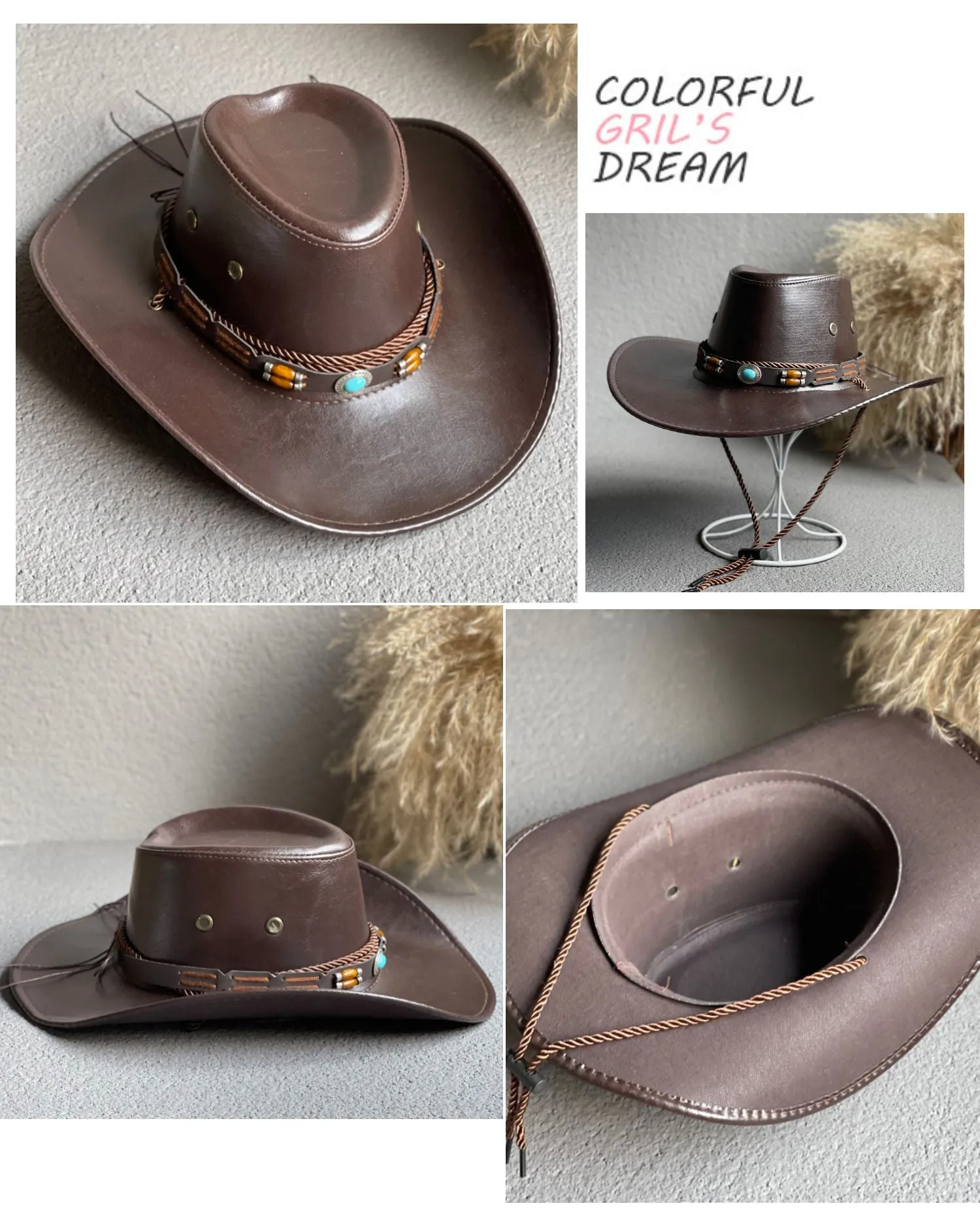 Unisex Vintage Western Style Solid Pattern Cowboy Panama Jazz Cap