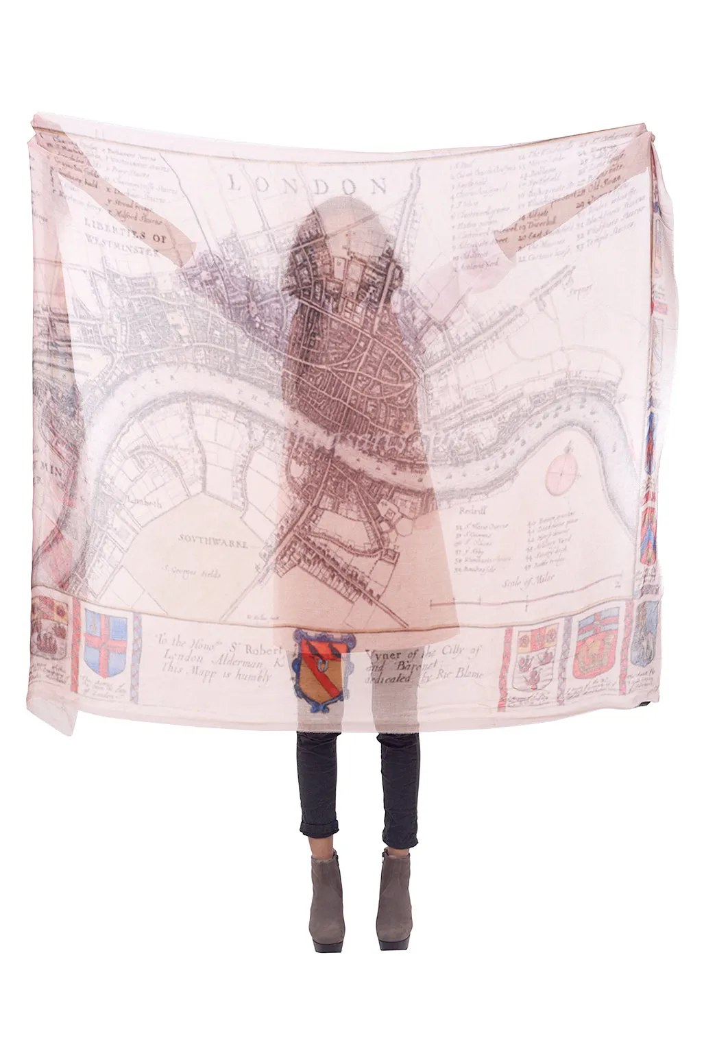 Vintage London Map, Blush