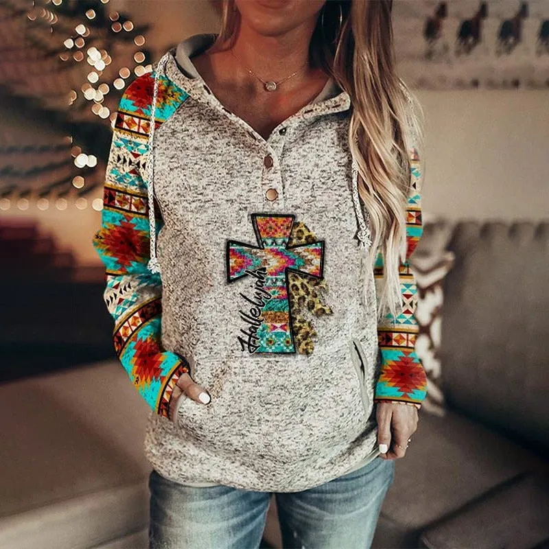 Vintage Print Hoodies for Women 2022