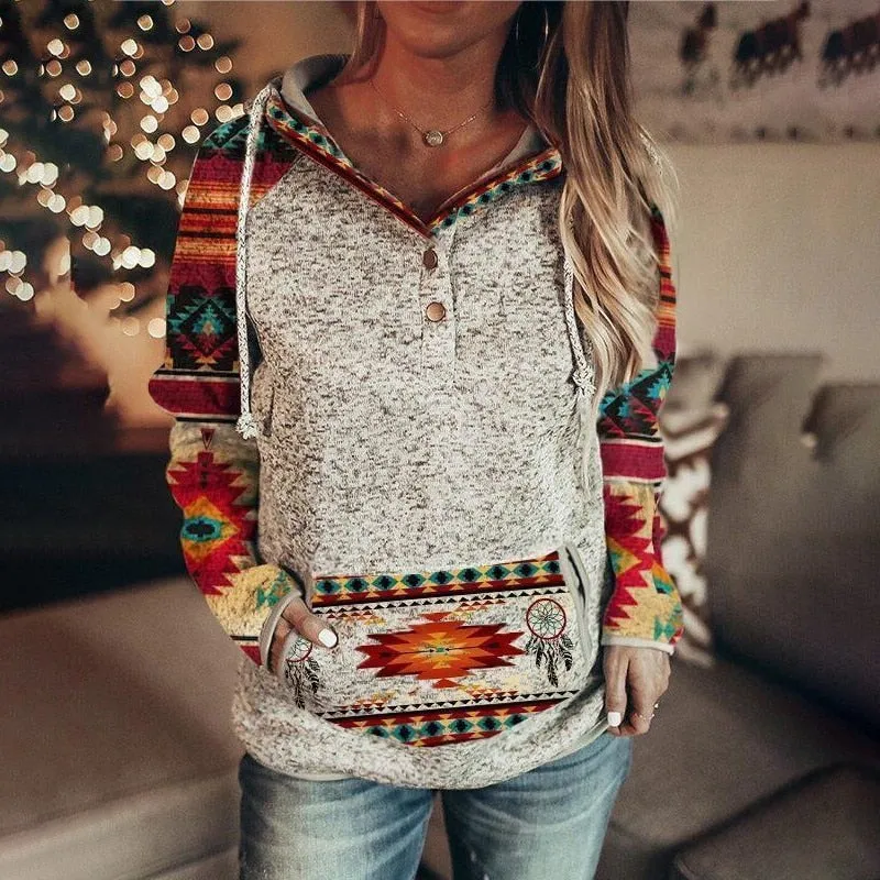 Vintage Print Hoodies for Women 2022