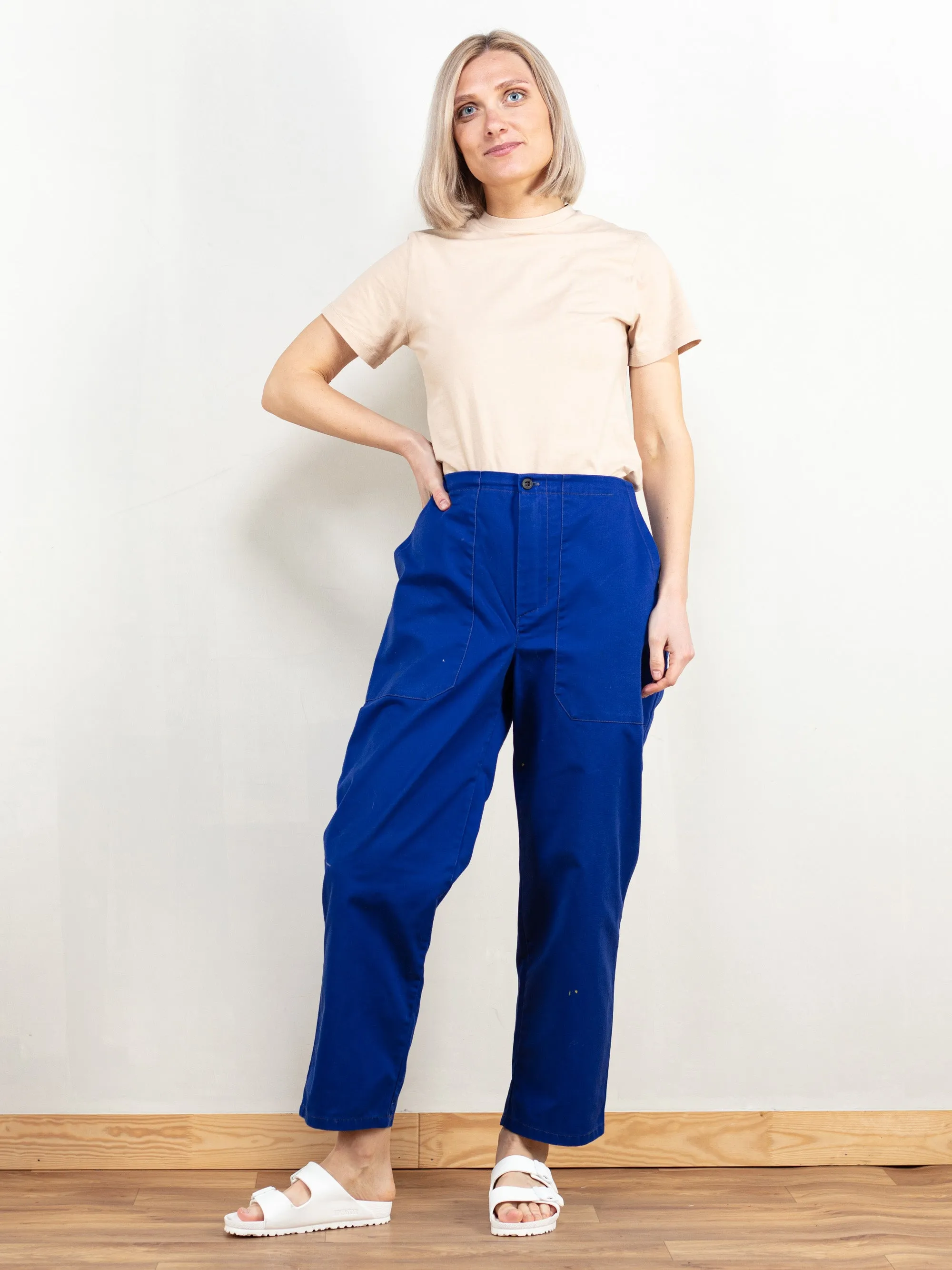 Vintage Women 90's Blue Work Trousers