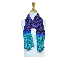 Violet Leaf Crepe Silk Scarf