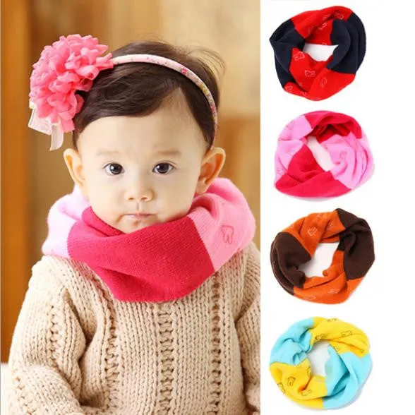 Warm Kids Boys Girls Scarf Woolen Knitted Scarf Cute Neckerchief Baby 0-3Y  SM6