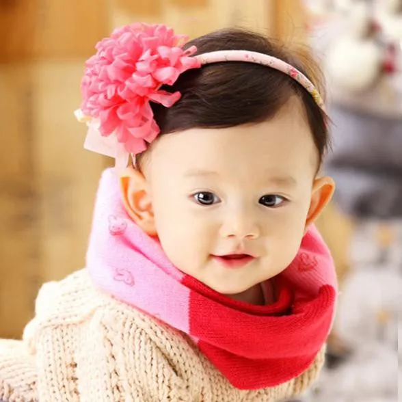 Warm Kids Boys Girls Scarf Woolen Knitted Scarf Cute Neckerchief Baby 0-3Y  SM6