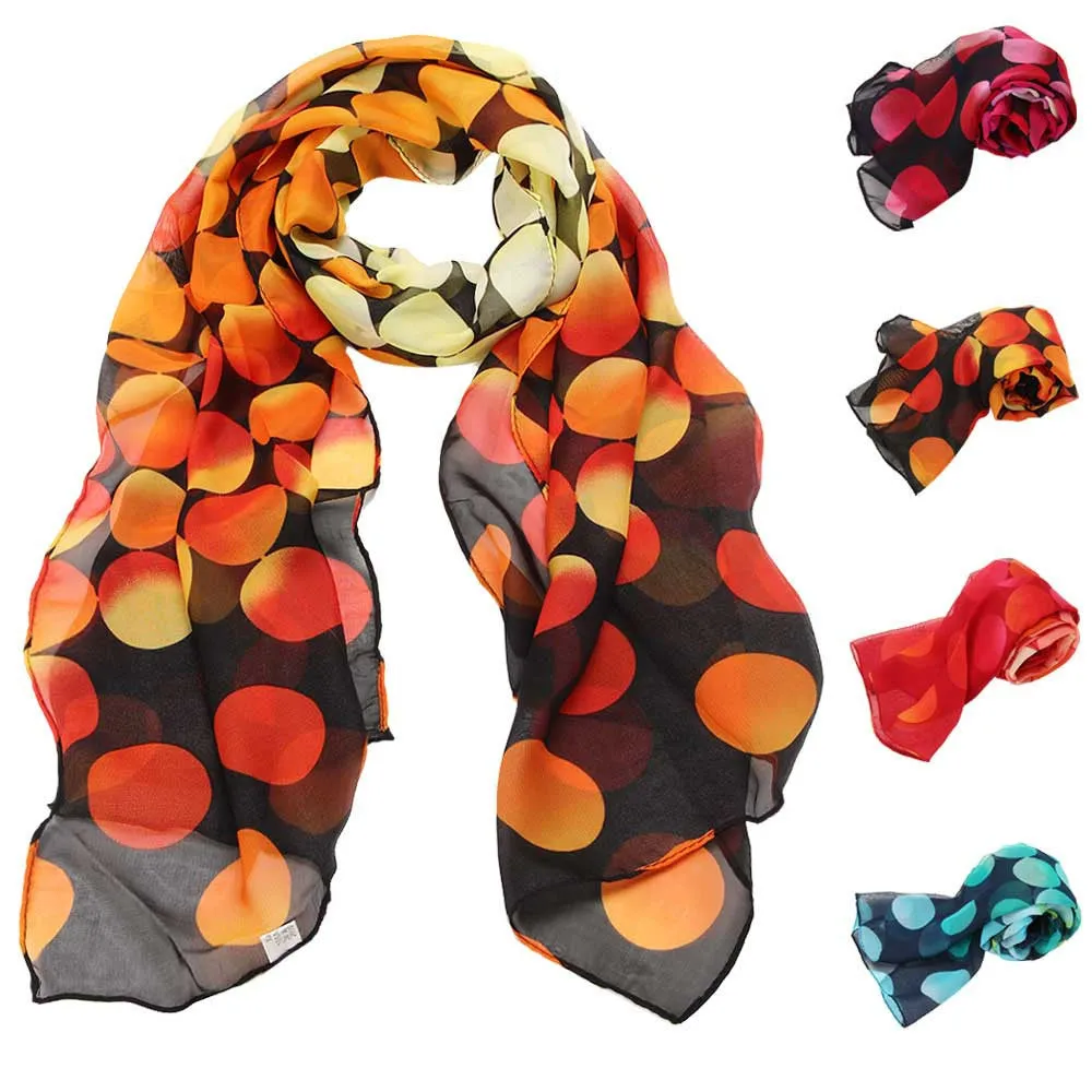 Warm Women Lady Shawl Chiffon Dot Rectangle Scarf Scarves Sun Protection Gauze Kerchief