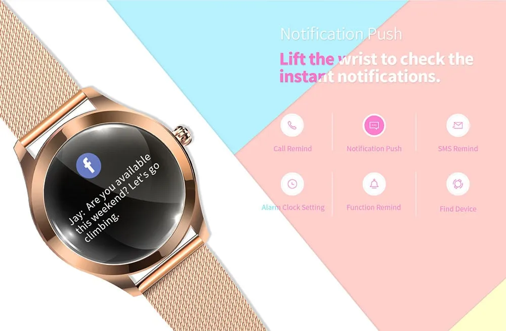 Waterproof Smart Watch with Heart Rate Monitor Message and Call Reminder