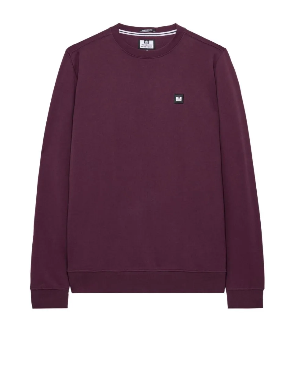 Weekend Offender Ferrer Badge Crew Neck Sweatshirts Acai Berry