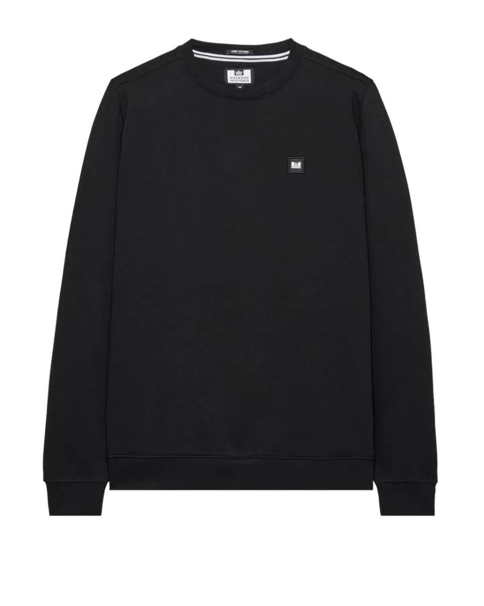 Weekend Offender Ferrer Badge Crew Neck Sweatshirts Black