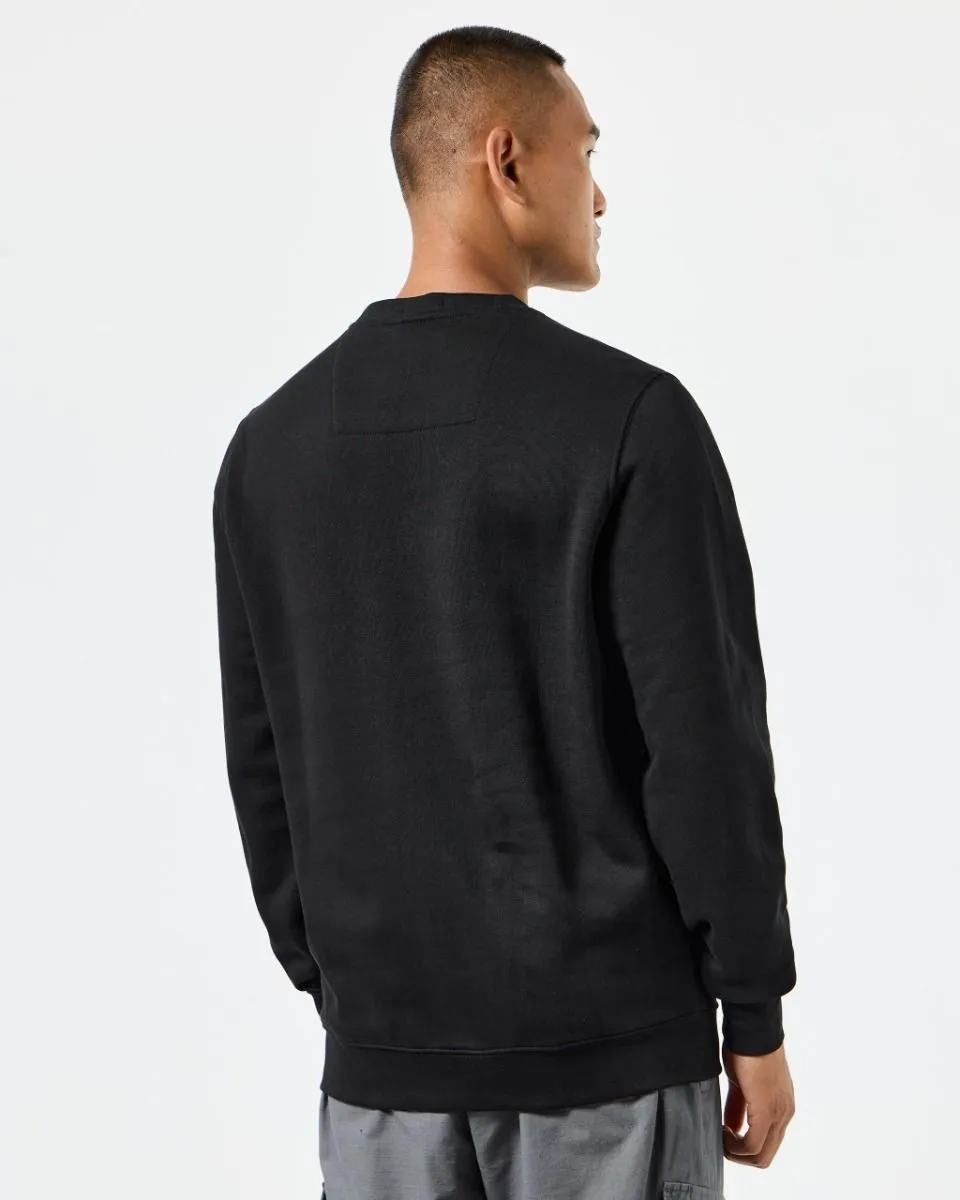 Weekend Offender Ferrer Badge Crew Neck Sweatshirts Black