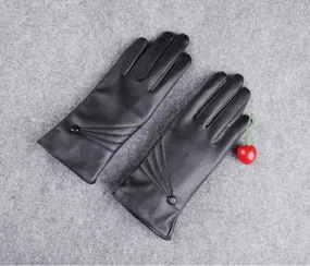 Winter Gloves Women Leather Elegant =Screen Gloves Warm Outwear Winter Gloves Luva Inverno#A121 SM6