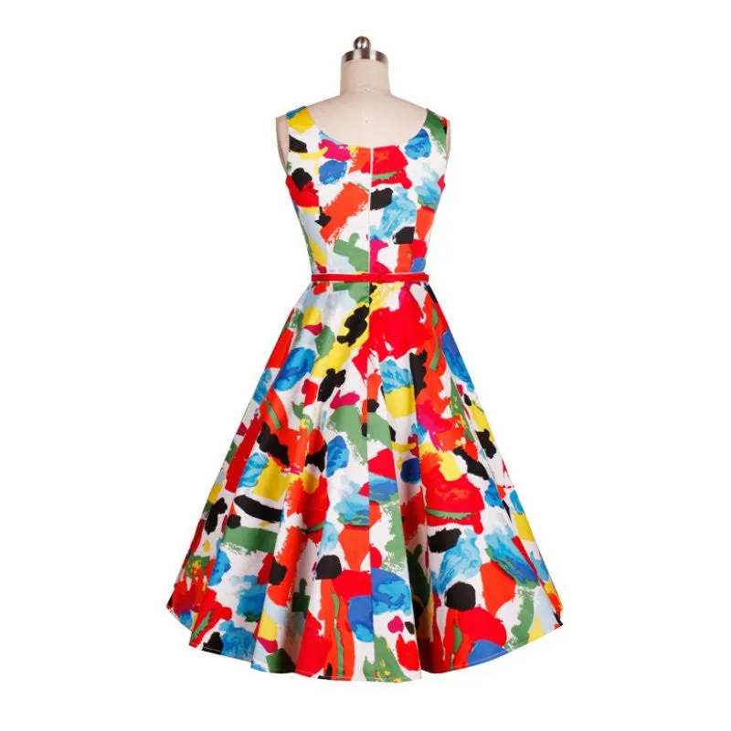 Women Dress 50's 60's Rockabilly Vintage Style Swing Pinup Housewife Dresses SM6