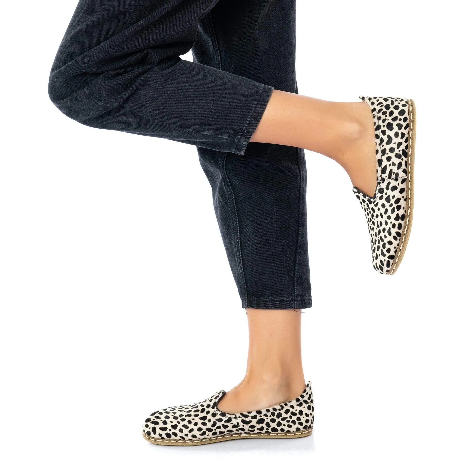 Women's Black Dots Slip On Shoes