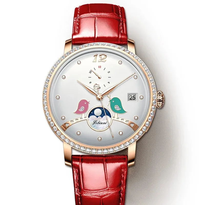 Women's Casual Automatic Self-Wind Waterproof Lovebirds Watch