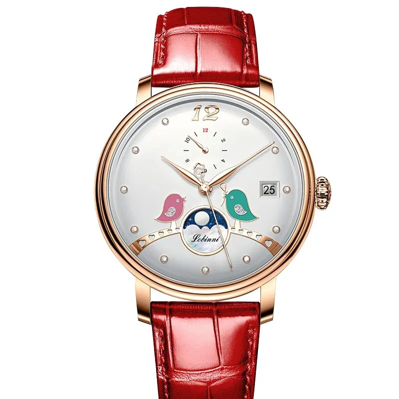 Women's Casual Automatic Self-Wind Waterproof Lovebirds Watch