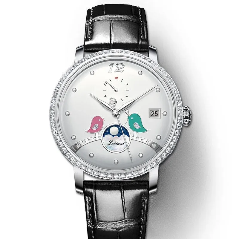 Women's Casual Automatic Self-Wind Waterproof Lovebirds Watch