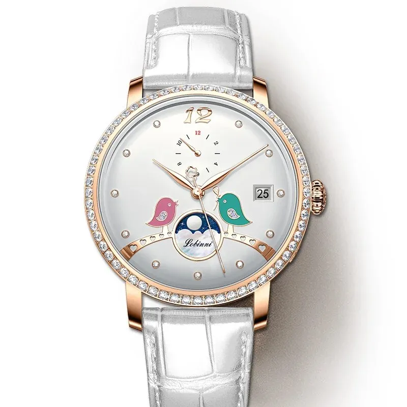 Women's Casual Automatic Self-Wind Waterproof Lovebirds Watch